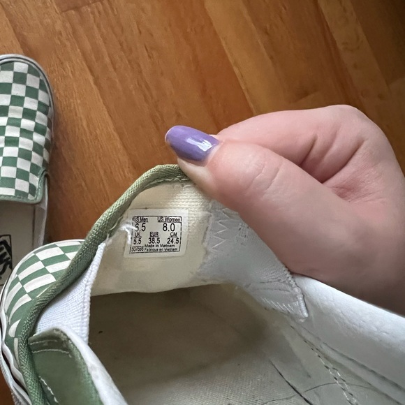 Green checkered slip on Vans - Picture 8 of 8